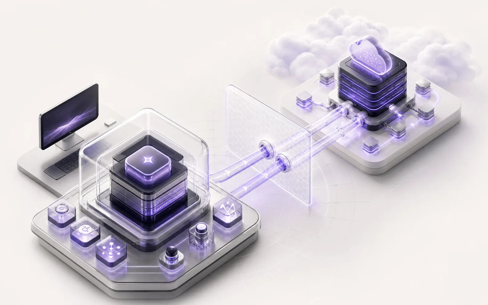 Agentlas A2A architecture image connecting a local router and Hub through protected channels