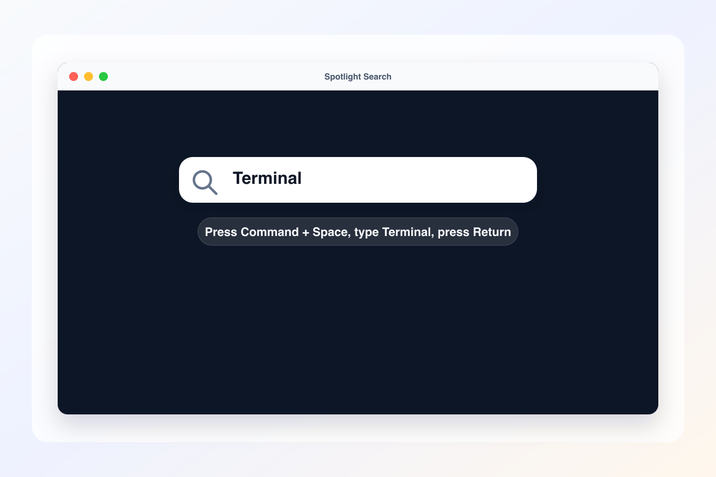 Mac Spotlight search with Terminal typed